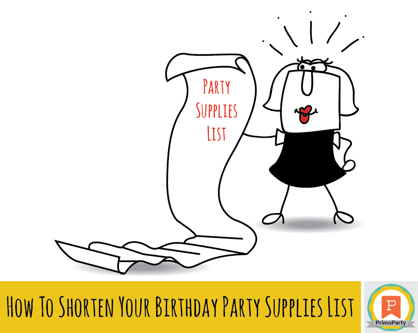 Shorten Birthday Party Supplies List