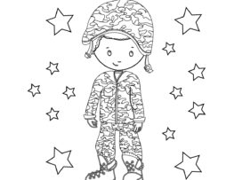 Memorial Day Coloring Page Boy 1