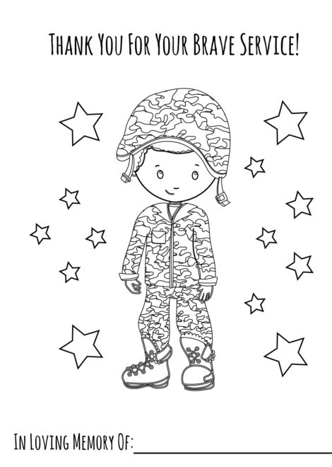 Memorial Day Coloring Page Boy 1