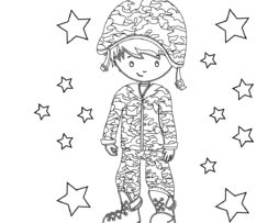 Memorial Day Coloring Page Boy 2