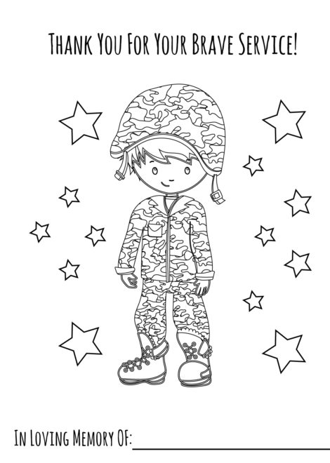 Memorial Day Coloring Page Boy 2