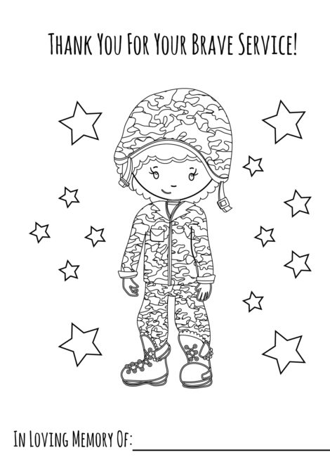 Memorial Day Coloring Page Girl 2