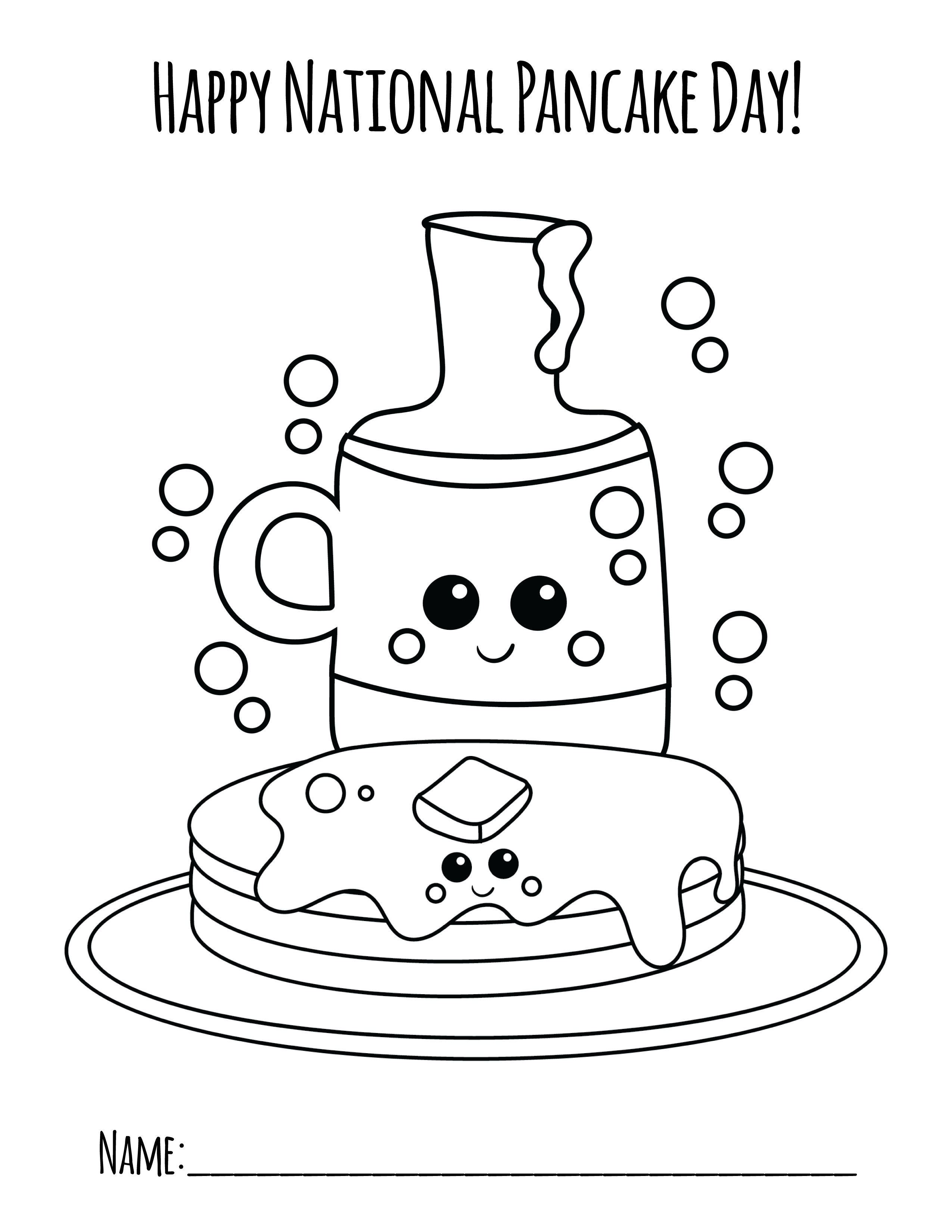 Free Printable Pancake Coloring Pages