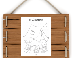 Girls Camping Coloring Page