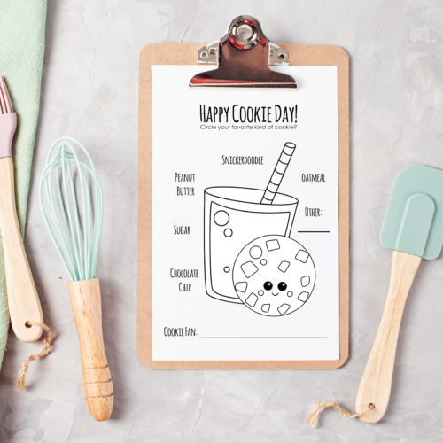 Cookies and Milk Coloring Page #HappyCookieDay